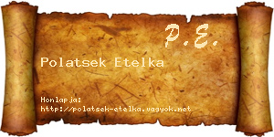 Polatsek Etelka névjegykártya